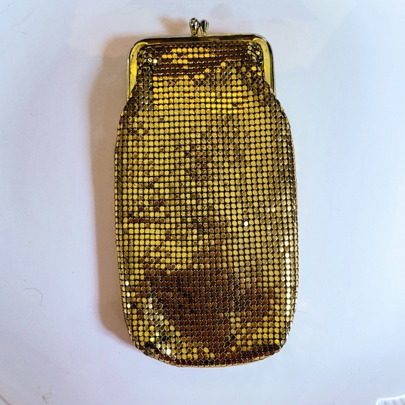 VTG Signed Whiting & Davis Gold Mesh Large Clutch - Picture 4 of 7